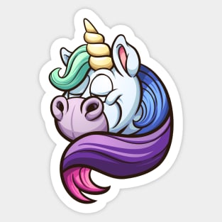 Unicorn with rainbow mane Sticker